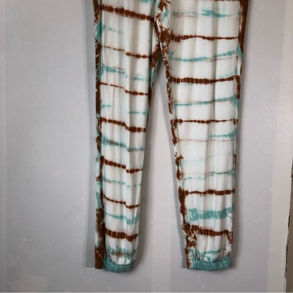 YOUNG FABULOUS & BROKE Aqua/Rust TIE DYE 2PC JOGGER LOUNGE SET | Size M - Picture 11 of 16